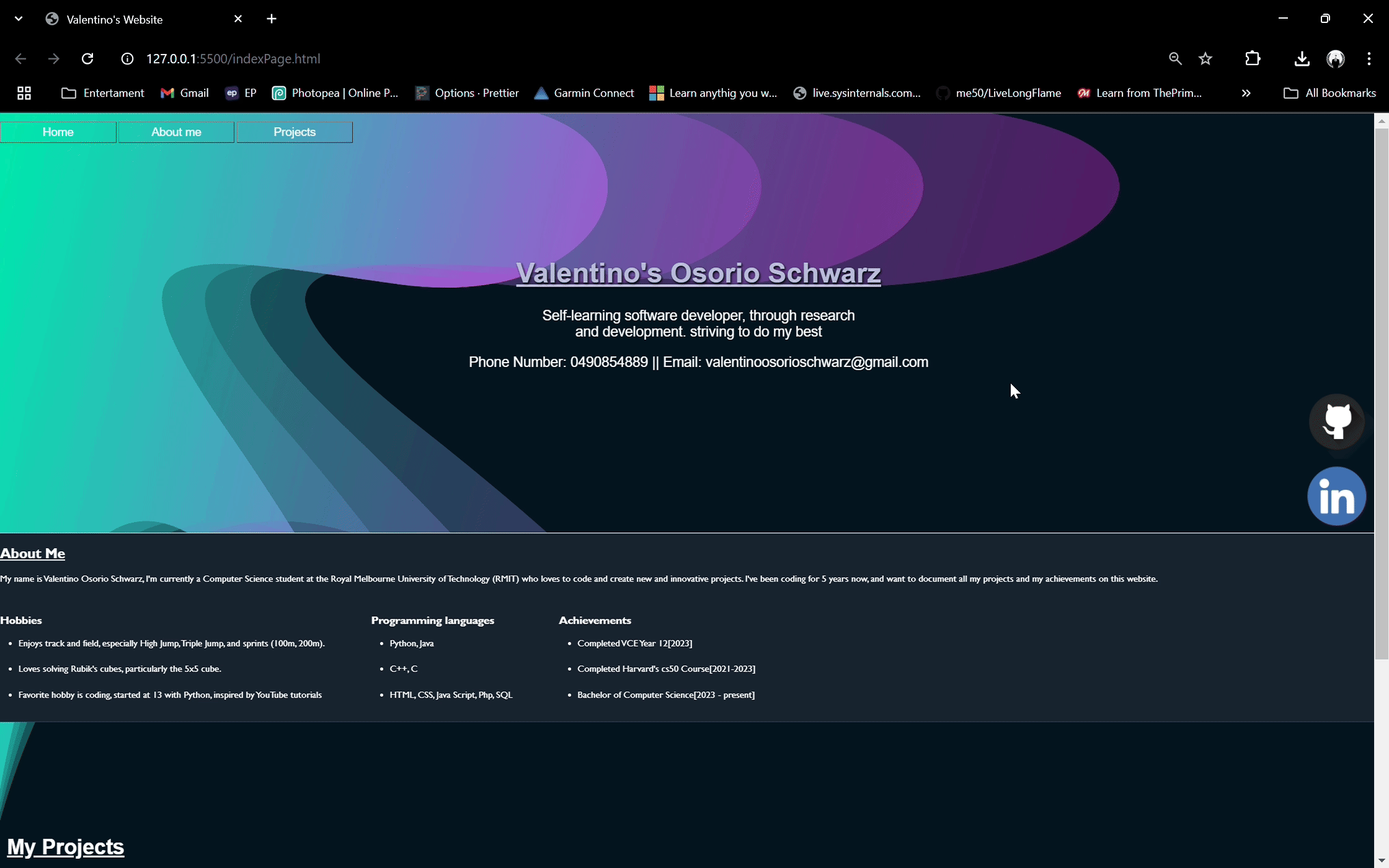 Personal Website Demo